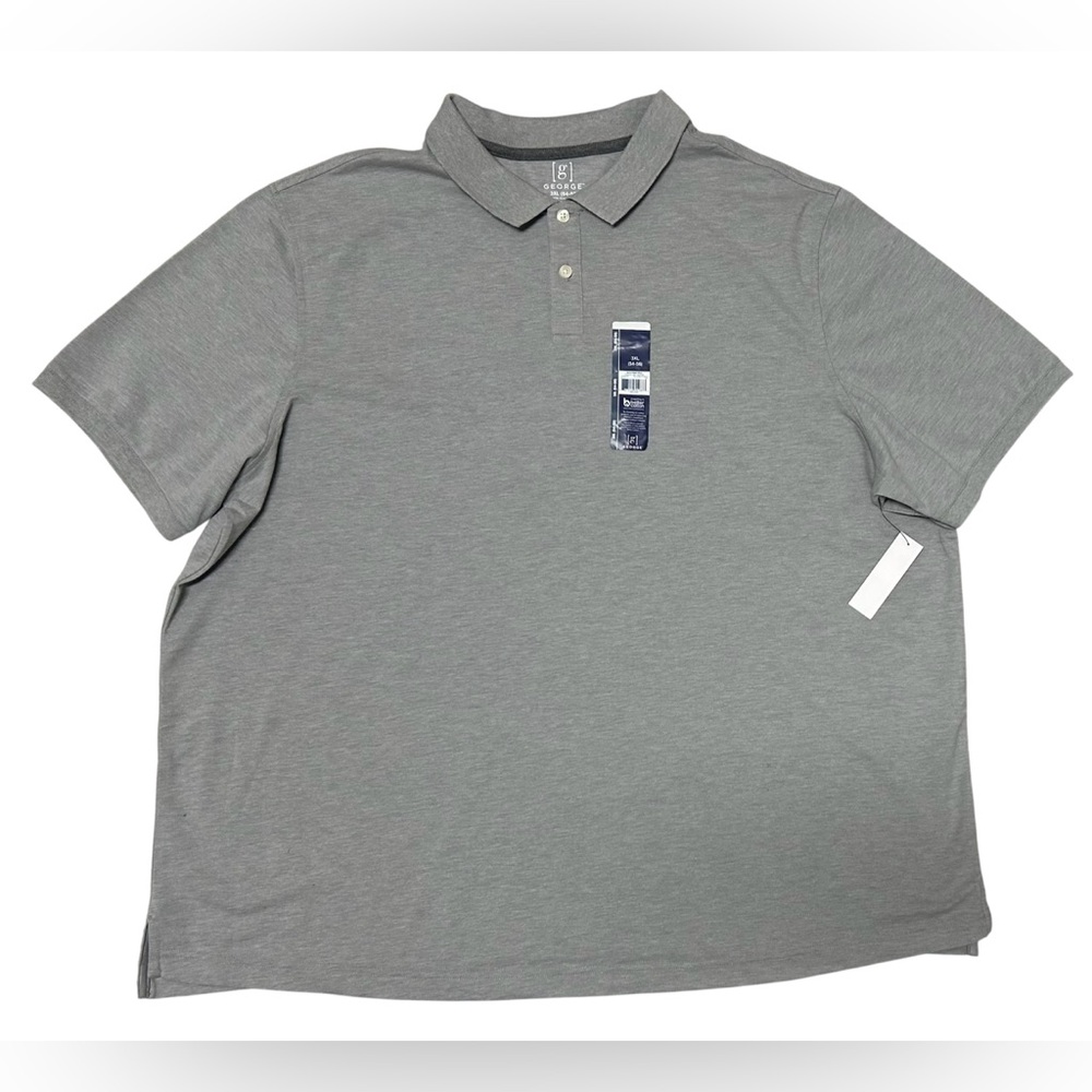 George Men's Classic Gray Heather Polo Shirt Size 3XL (54-56) NWT